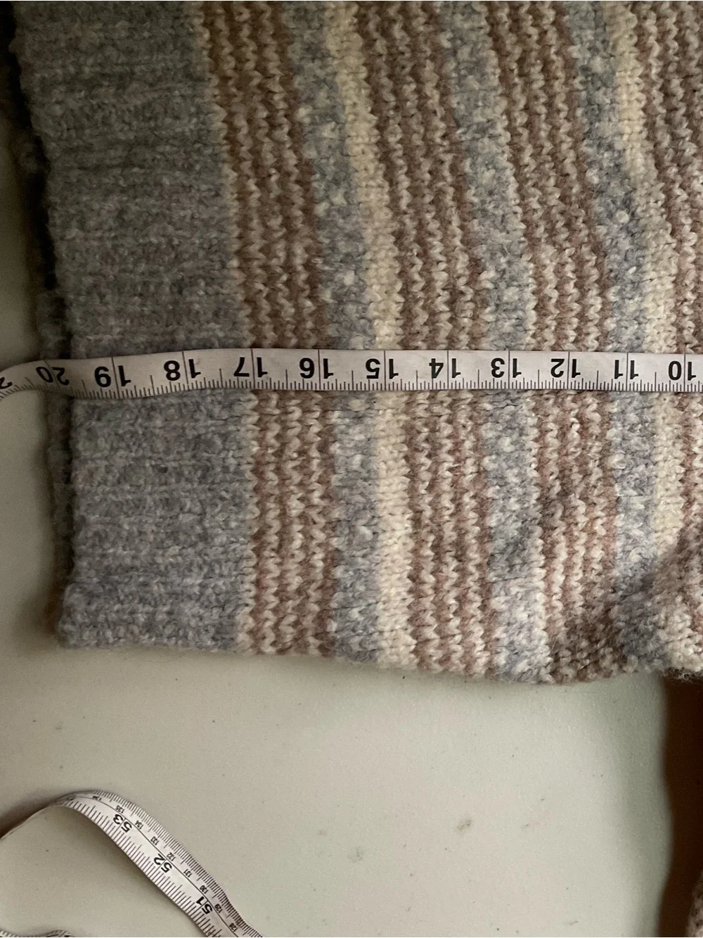 Esmara Knit Striped Sweater Gray Beige Cream Mock Neck Soft Cozy Size S